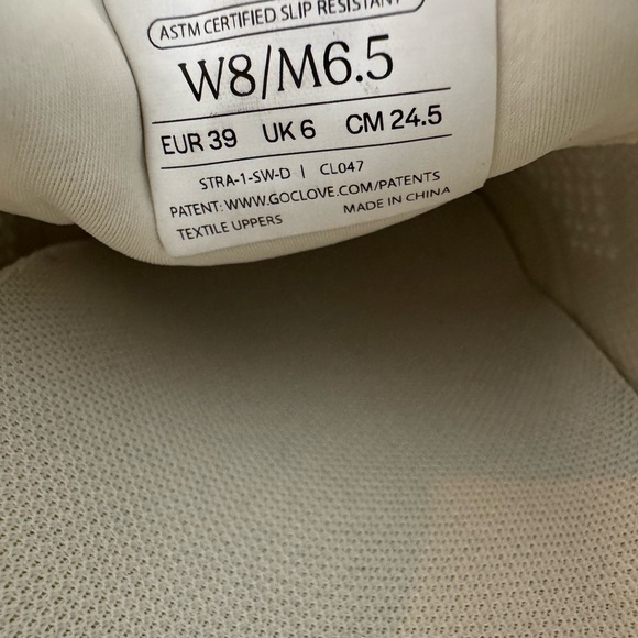 Clove Strada Sand/White/Gum Healthcare Lace-up Comfort Sneakers Size W8/M6.5 - Picture 8 of 8